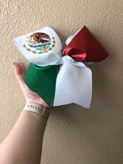 Hair Bow | Mexican Flag